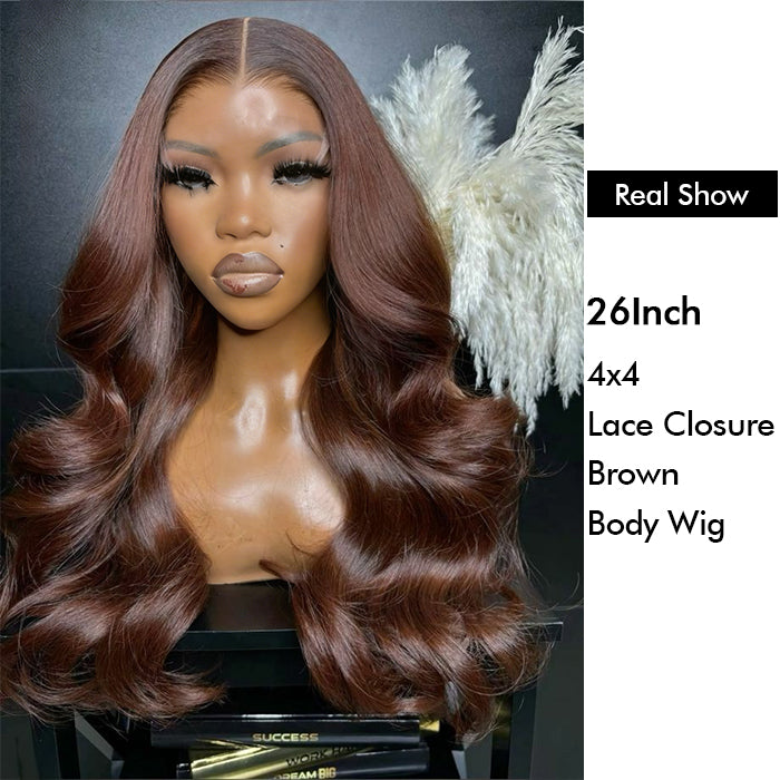 Wholesale Price | Brown Body Wave Wig | Glueless Lace Frontal/Closure(24''/26'')