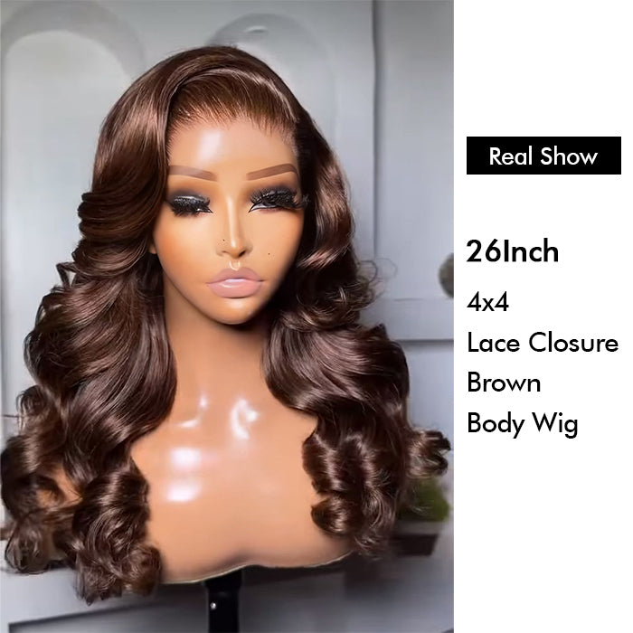 Wholesale Price | Brown Body Wave Wig | Glueless Lace Frontal/Closure(24''/26'')