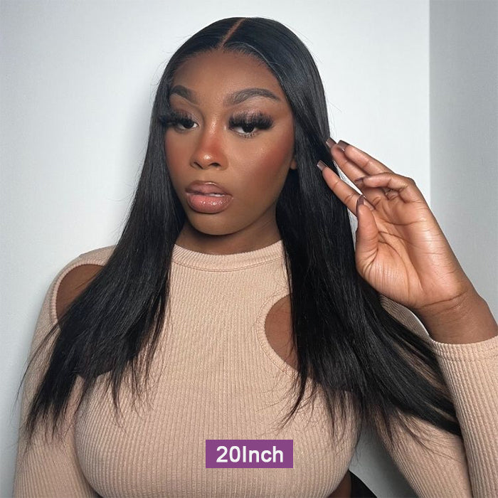 [18''=₵999]Straight Wig For Beginners 4x4 Glueless Closure Pre Plucked Brazilian Virgin Hair Wigs