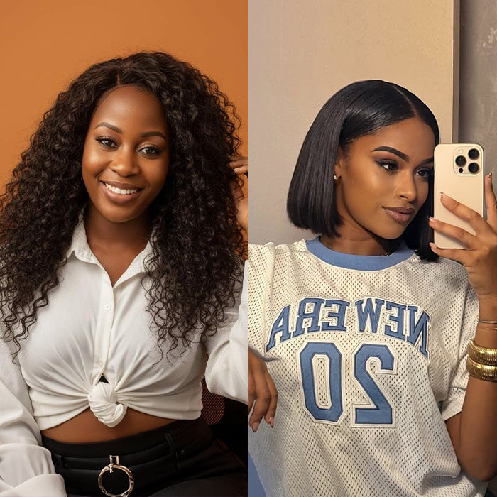 2Wigs=₵1599 | 20'' Curly Wig+10'' SDD Bob Wig