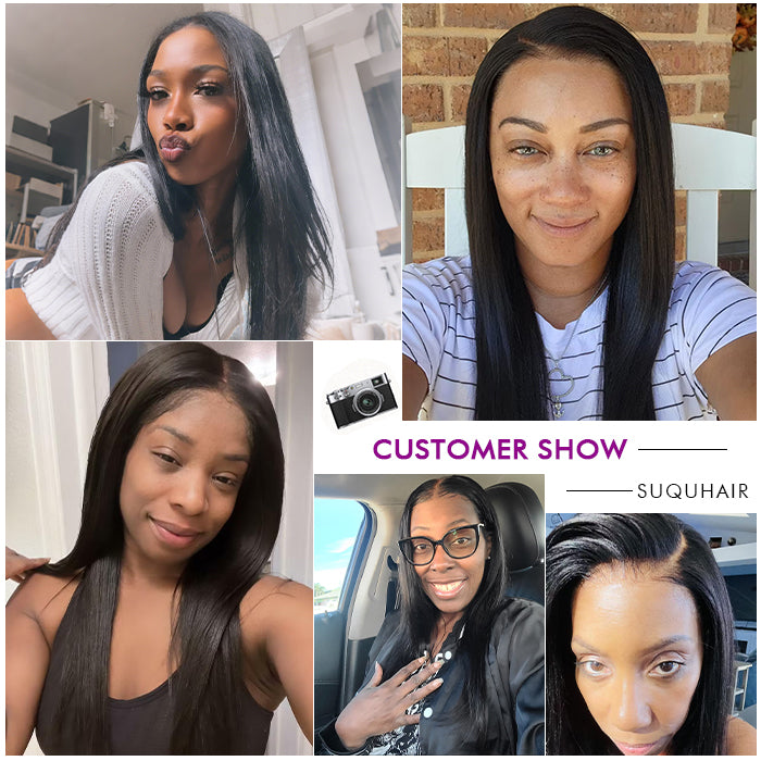 [18''=₵999]Straight Wig For Beginners Glueless Closure/ Frontal Pre Plucked Brazilian Virgin Hair Wigs