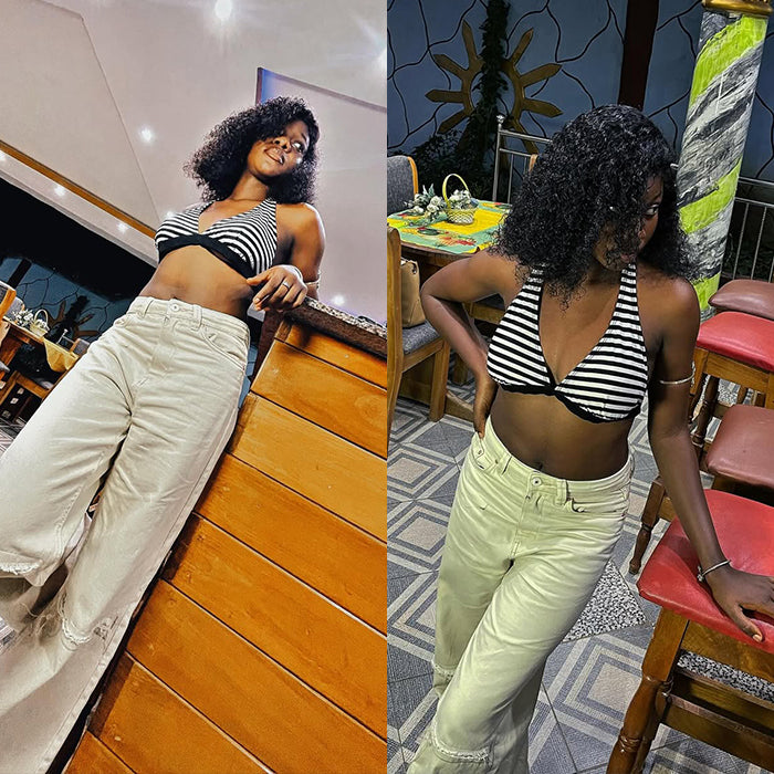 Real Review | Glueless Closure 16''Curly Bob Wig