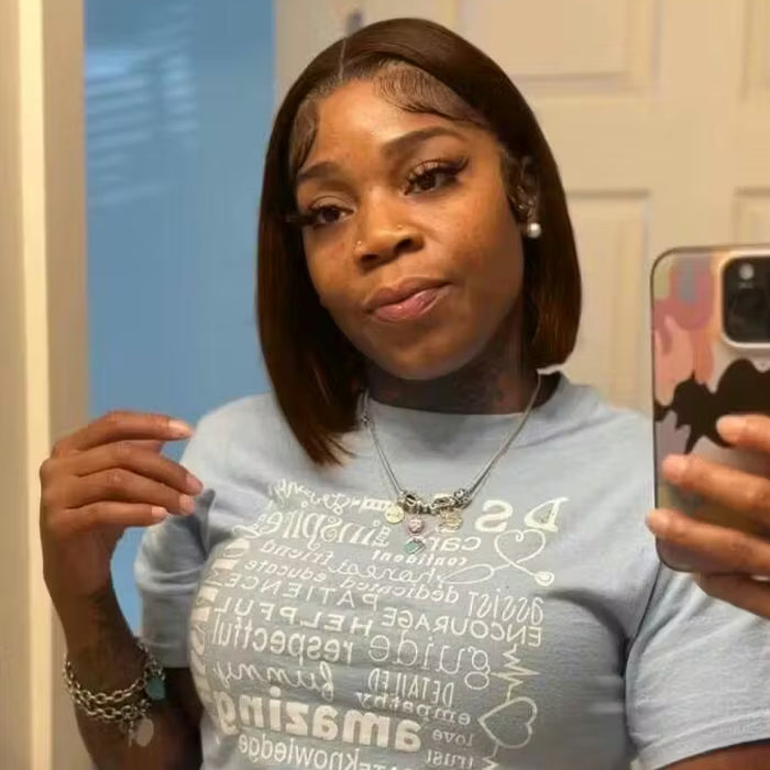 Real Review | Frontal/Closure #4 Brown Bob Wig Or Glueless (8-12'')