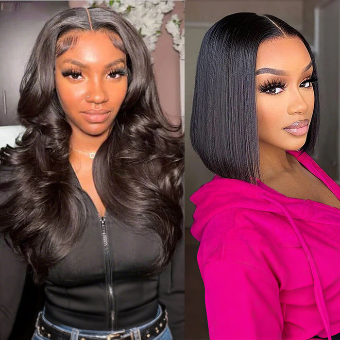 2Wigs=₵1799 || 24'' Frontal Body Wave Wig+10''Straight Bob Wig
