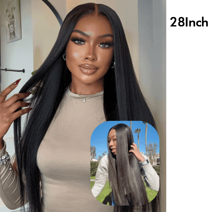 Straight Human Hair Glueless 13x4 4x4 HD Lace Glueless Pre-plucked Hairline Wigs For Women