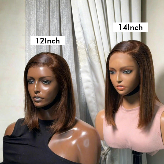 Clearance Sale | Brown Bob Wig |Glueless Frontal/ Closure(No Restock)