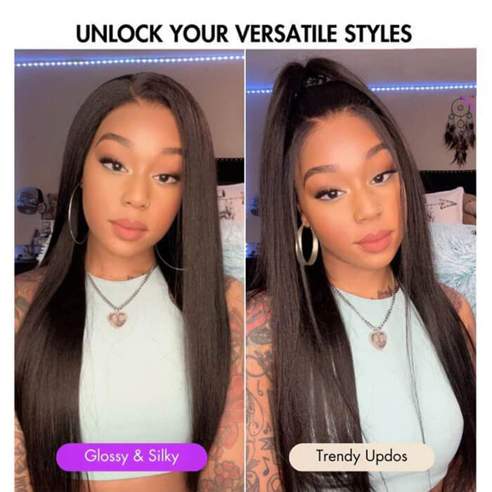 24 Inch 13x4 Transparent Swiss Lace Front Wigs 100% Human Hair Natural Color Straight Wig