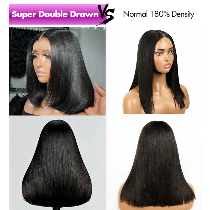 Real Show | Super Double Drawn Bob Wig | Frontal/Closure Lace Or Glueless (8-16'')