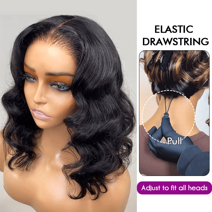 Real Show | Body Wave Wig | Drawstring Pull Go |Closure HD Lace Glueless Wig (12-32'')
