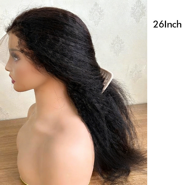 Real Show |4C Edge Hairline | Yaki Straight Wig | Frontal/Closure Transparent Lace Or Glueless (14-32'')