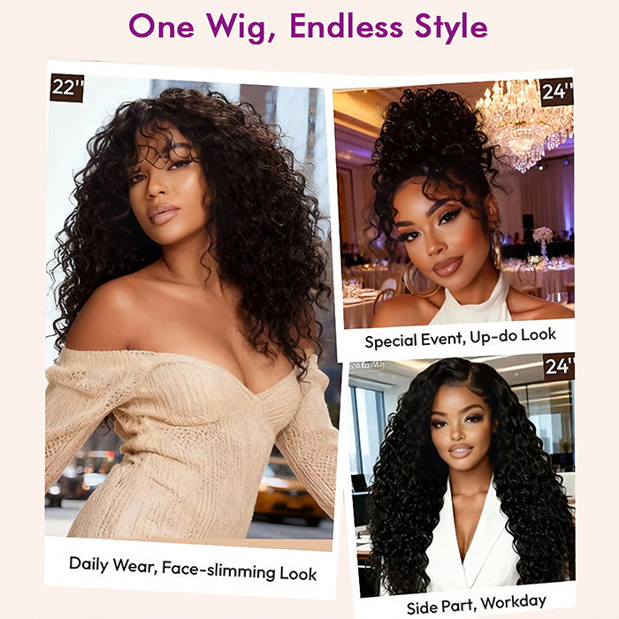 Real Show |Water Wave Wig |  Frontal/Closure HD Lace Glueless (14-32'')