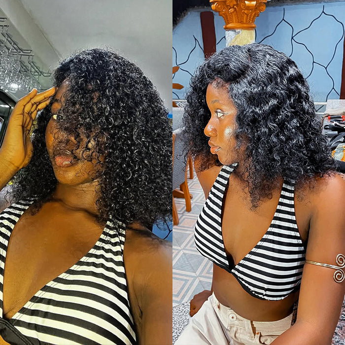 Real Review | Glueless Closure 16''Curly Bob Wig