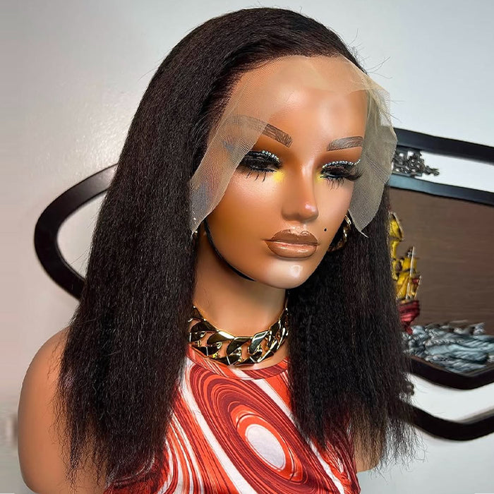 Wholesale Price | Short Yaki Straight Wig | Frontal Wig Glueless (14'')