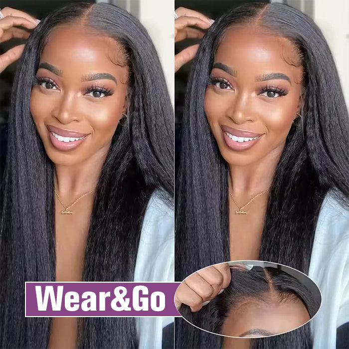Glueless Yaki Straight Wig | Pre Cut Lace 4x4/5x5 Closure Wigs