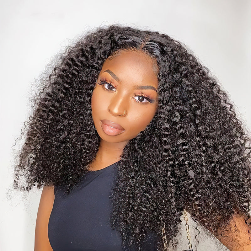 Jerry Curl 2x6 5x5 Lace Closure Glueless Wig Human Hair Wigs Pre Plucked