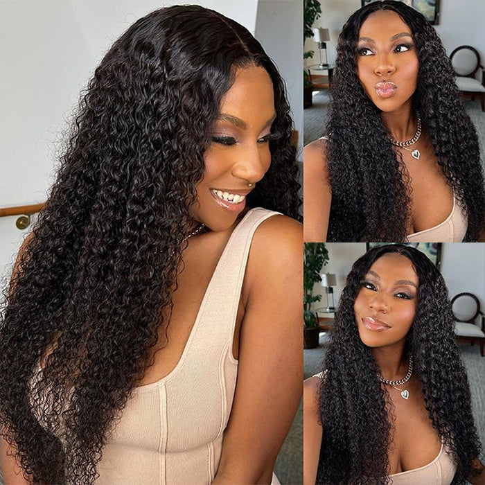 Jerry Curly Wear Go 4x4/5x5 Transparent Lace Closure Human Hair Wig Glueless Pre-cut Wig