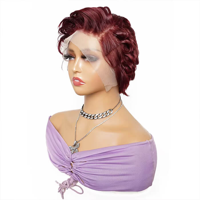 Real Show | Pixie Bob Wig |  Frontal Transparent Lace Or Glueless 8''