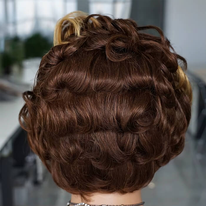 Real Show | Pixie Bob Wig |  Frontal Transparent Lace Or Glueless 8''