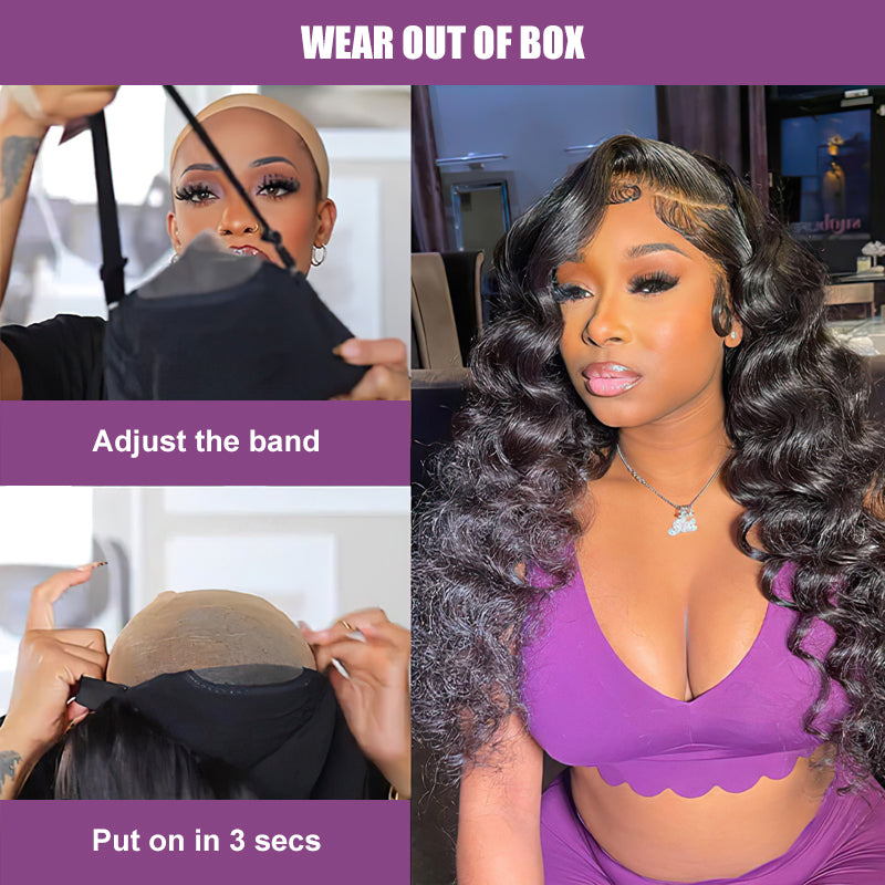 Bouncy Loose Wave 13x4 Transparent Pre-cut Glueless Human Hair Wigs