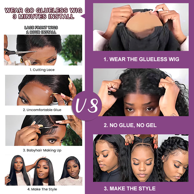 Bouncy Loose Wave 13x4 Transparent Pre-cut Glueless Human Hair Wigs