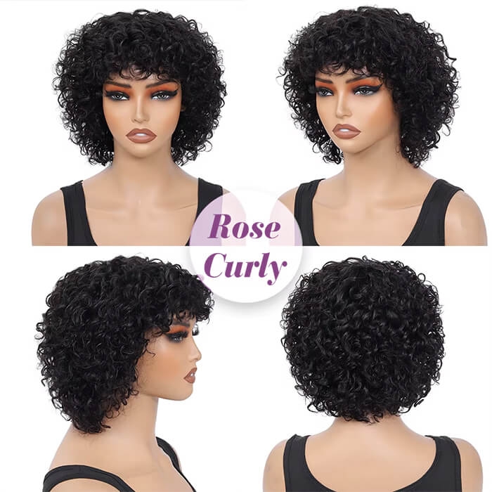 Real Show | Pixie Curly Wig | Machine Made Wig Glueless (8'')