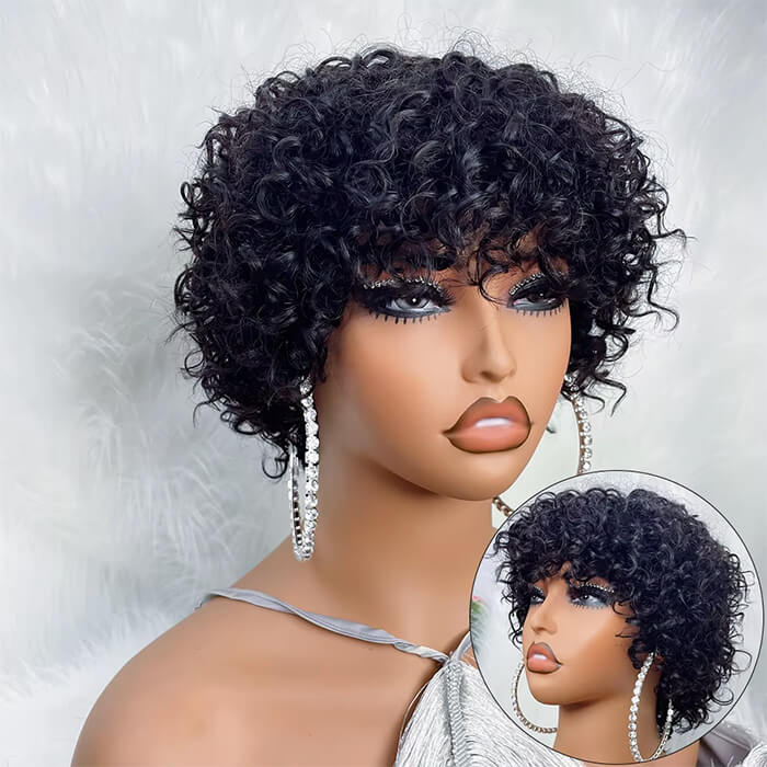 Real Show | Pixie Curly Wig | Machine Made Wig Glueless (8'')