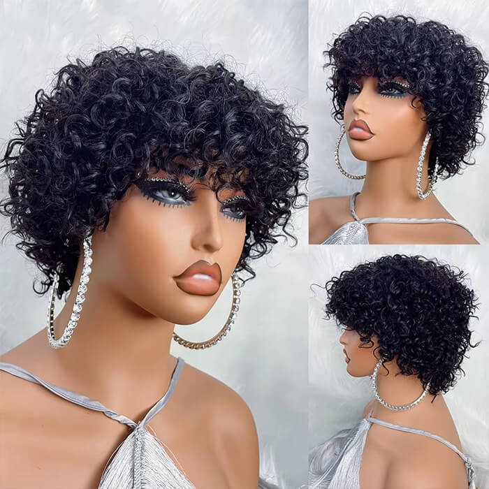 Real Show | Pixie Curly Wig | Machine Made Wig Glueless (8'')