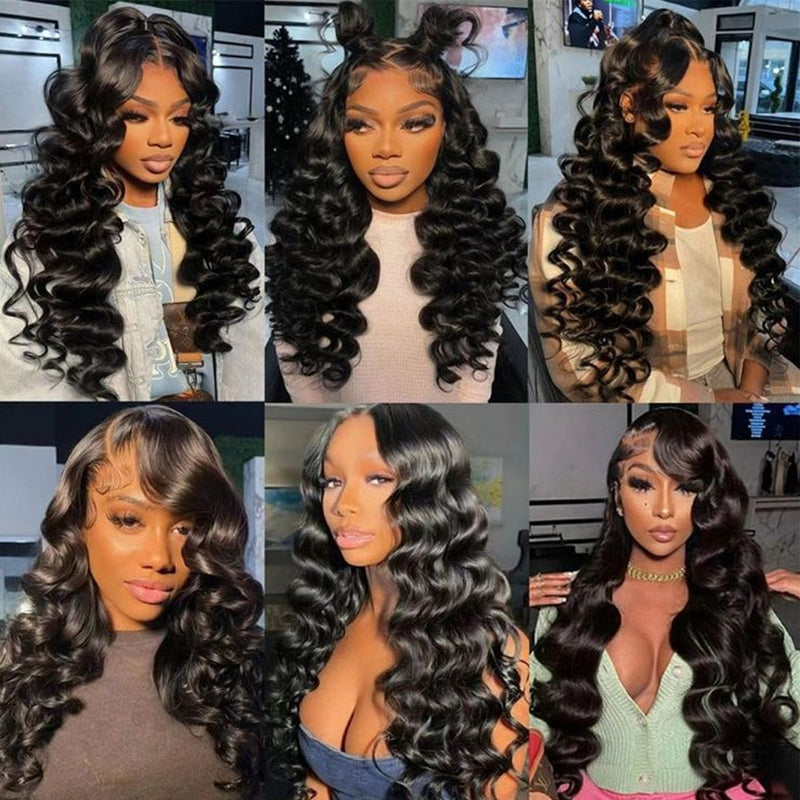 Transparent Lace Wig 13x4 Loose Wave Human Hair Wig Pre Plucked Hairline