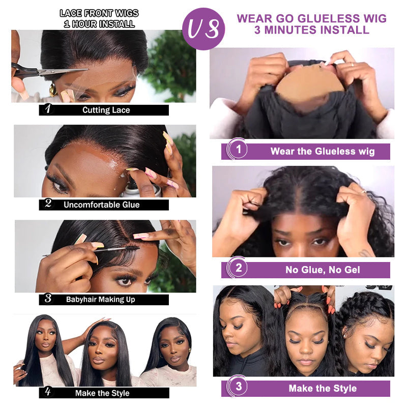 Silky Straight Wig | 13x4/4x4 Lace Glueless Pre-plucked Hairline