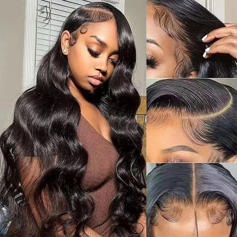 Body Wave Wig Glueless Human Hair Pre Cut  Lace 13x4 HD Lace Front Wig