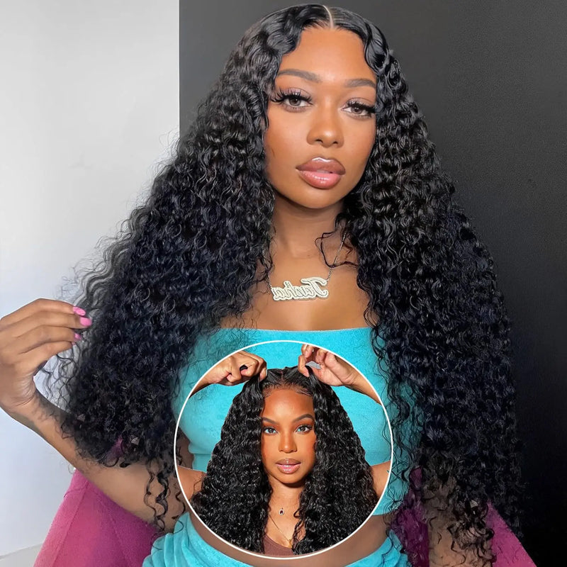 Deep Wave Wig Glueless Pre Plucked Natural Hairline Human Hair Wig